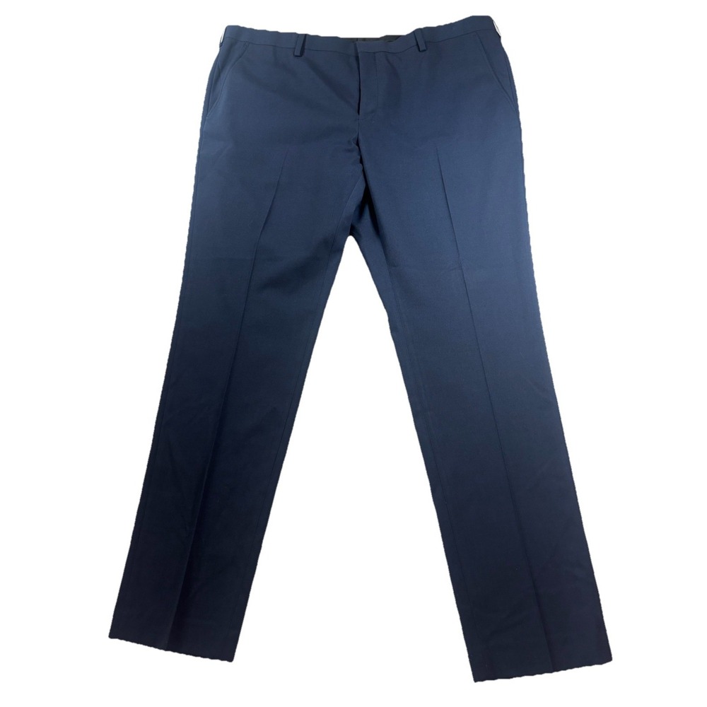 Nordstrom Rack Men's‎ 40x32 X Trim Fit Straight Leg Flat Front Navy Dress Pants